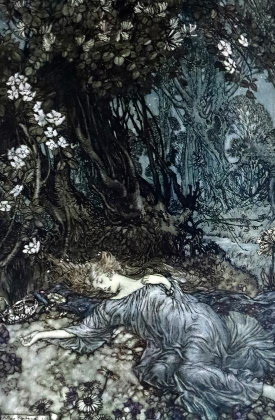 Shakespeare, William - A Midsummer-Nights Dream, illustrated by Arthur Rackham, qto, vellum gilt, with